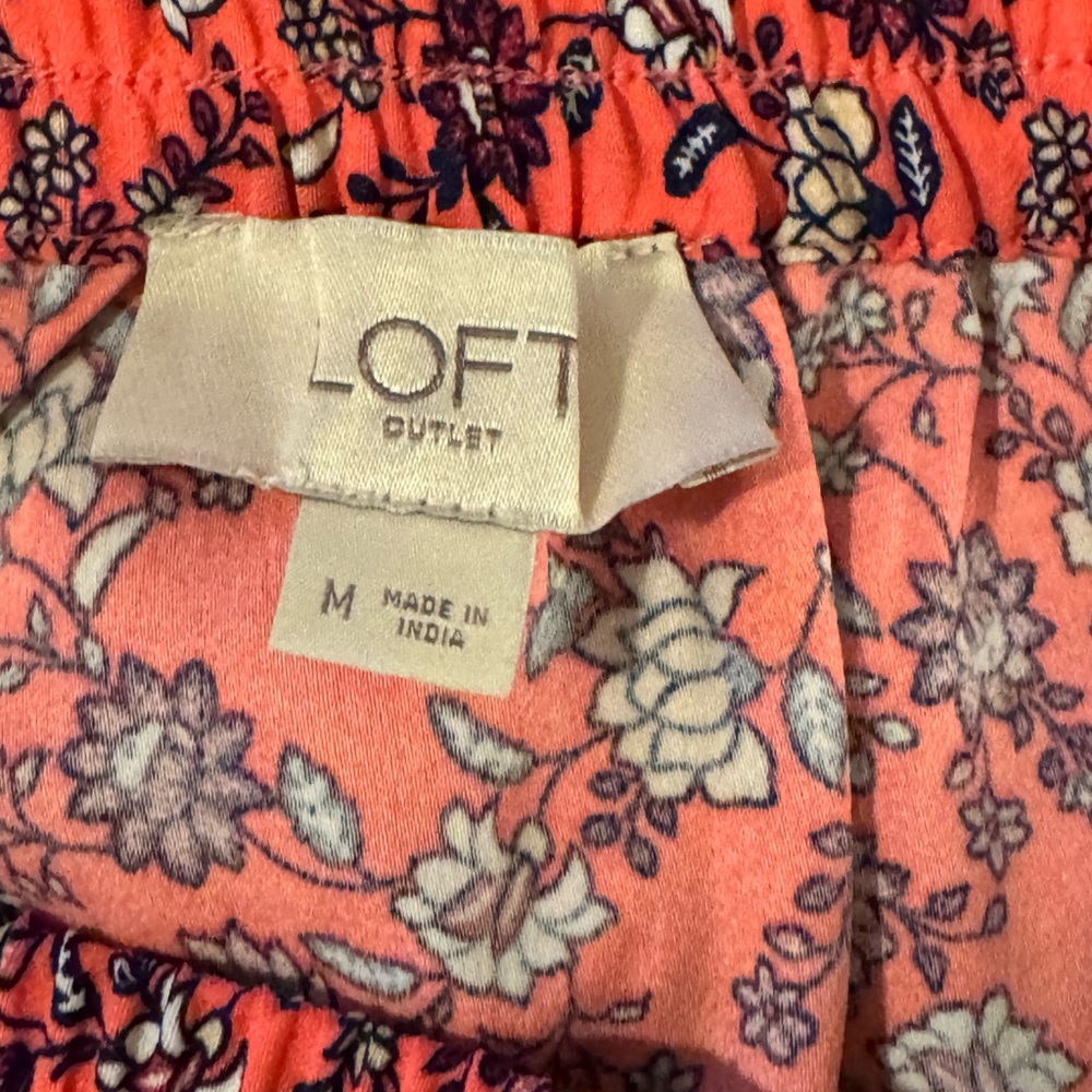 LOFT Outlet Coral Floral A-Line Skirt - Picture 6 of 7